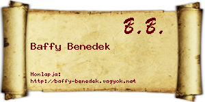 Baffy Benedek névjegykártya